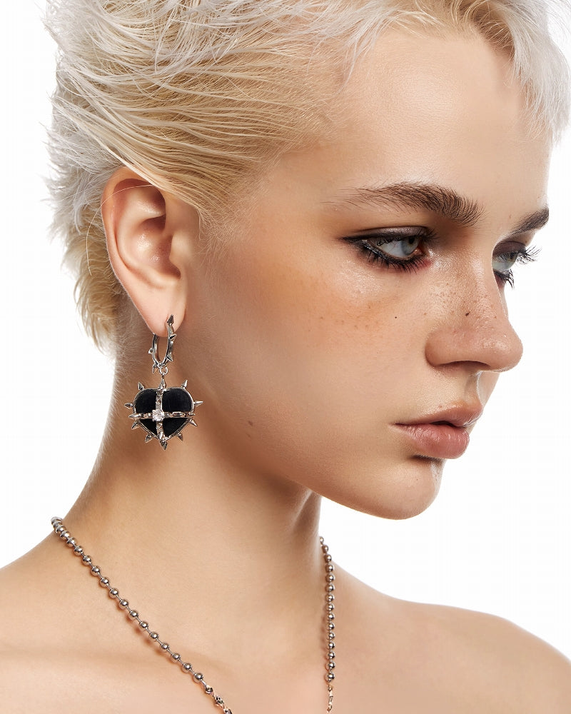 Black Heart Evil Love Earrings