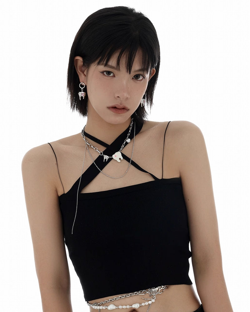 Cute White Teeth Necklace01