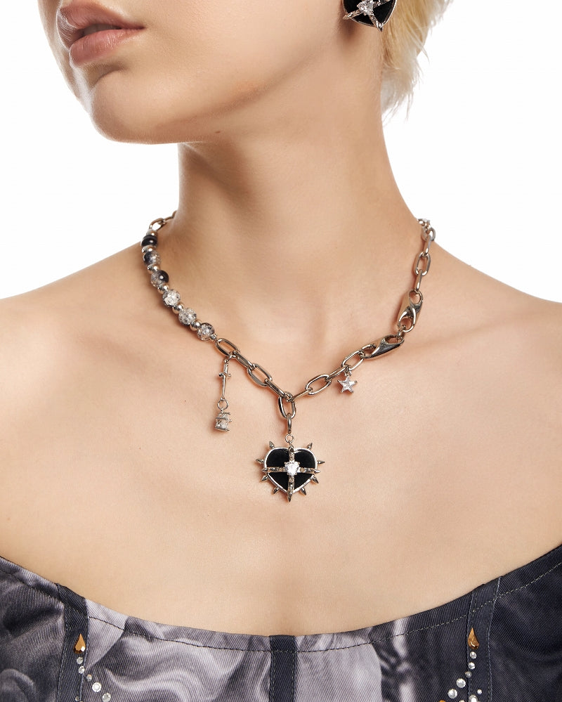 Black Hearted Evil Woman Love Necklace