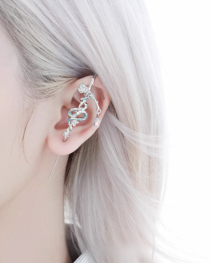 Frozen Snake Lady Rose Earrings
