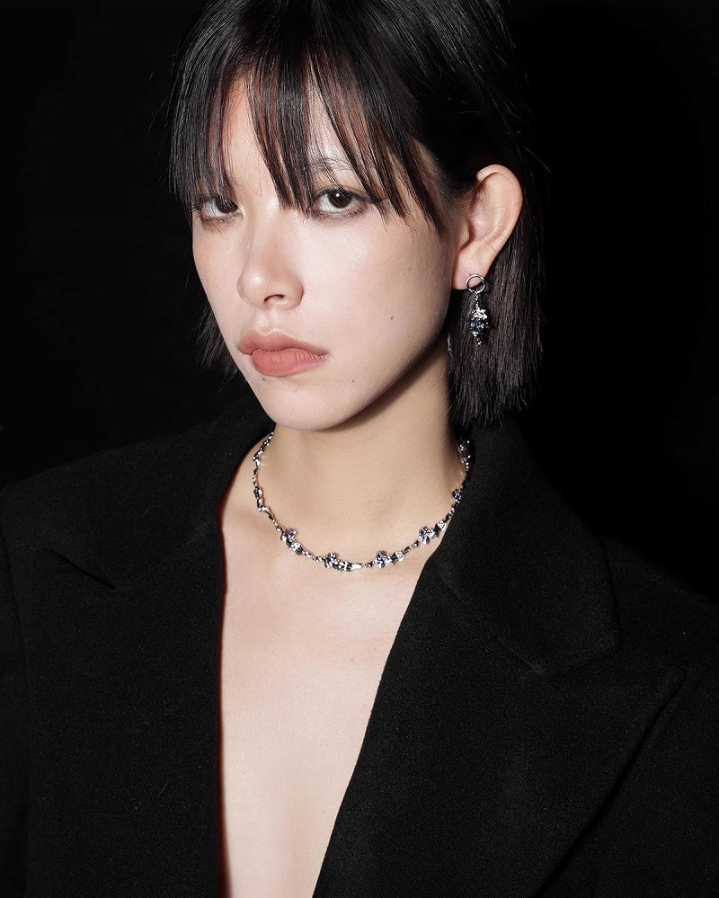 Temple Colorful Flare Stone Earrings01