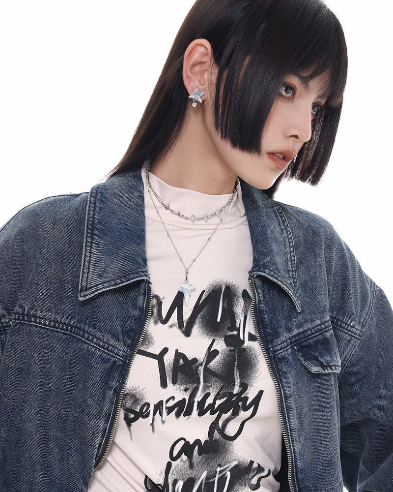 Virus Blue Cloud Heart Earrings