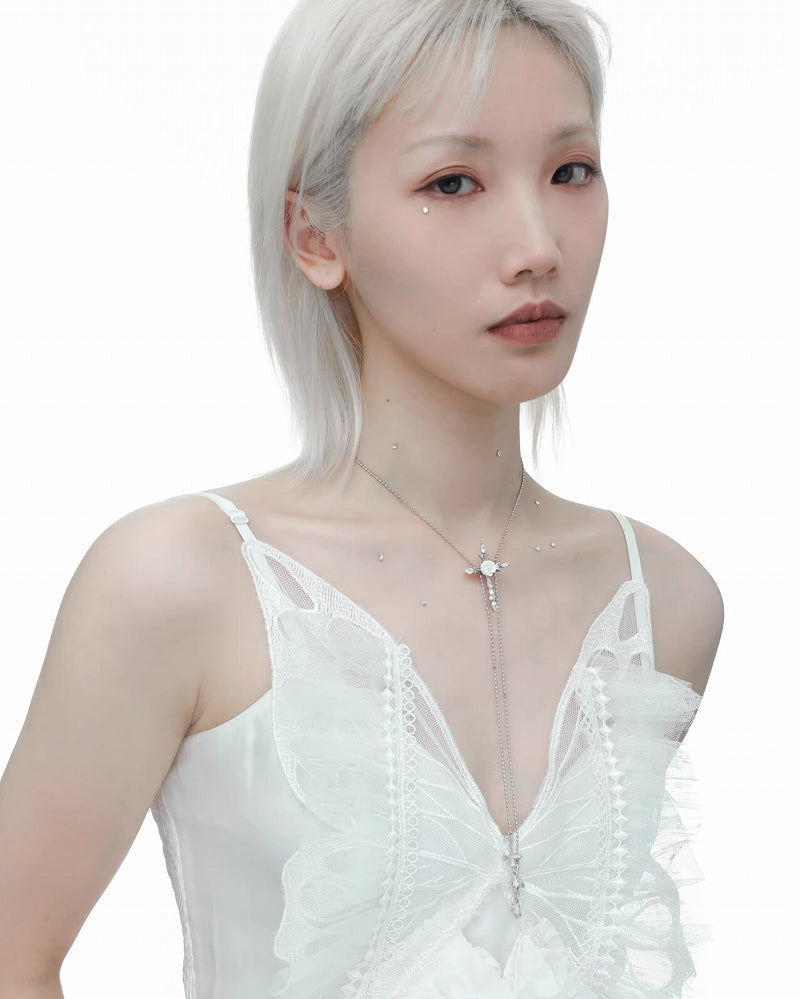 Rose Followers Cross Necklace