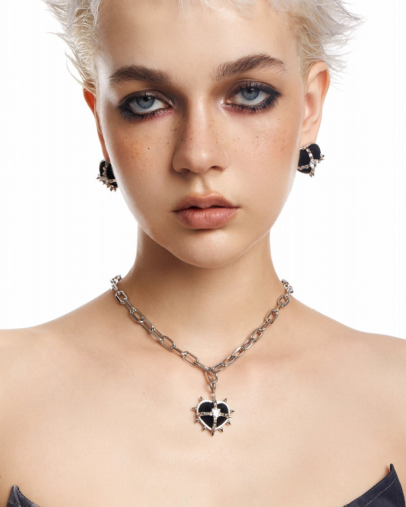 Black Hearted Evil Woman Necklace