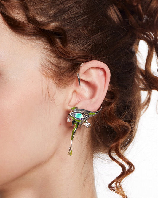 Liao Zhai Green Moonlight Earring 02