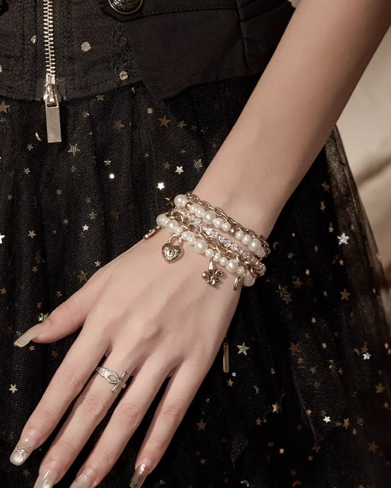 Locked Heart's Whisper Layer Bracelet