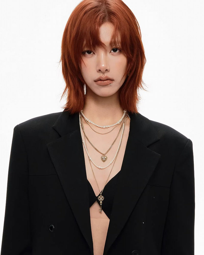 Locked Heart's Whisper Layer Necklace