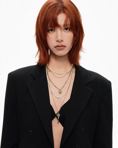 Locked Heart's Whisper Layer Necklace