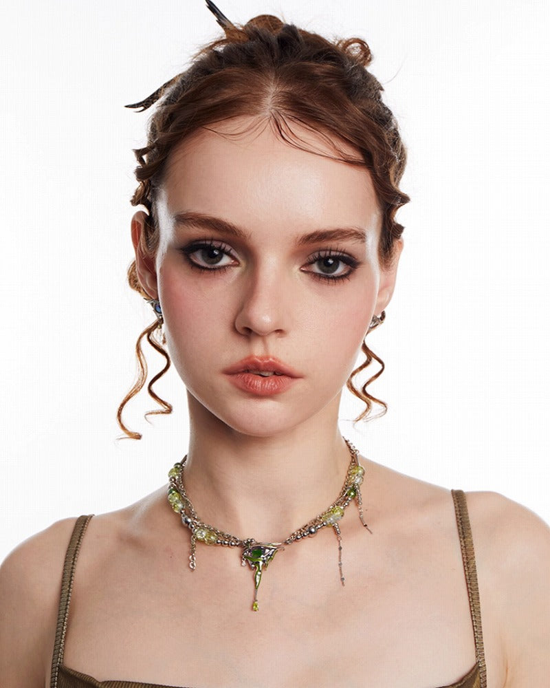 Liao Zhai Green Moonlight Necklace 02