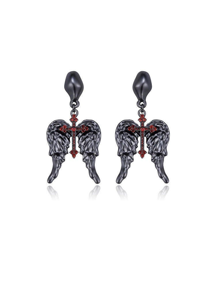 Crimson Wings Cross Earrings 02