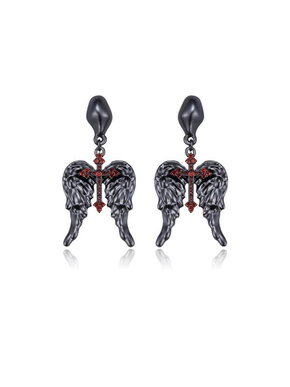 Crimson Wings Cross Earrings 02