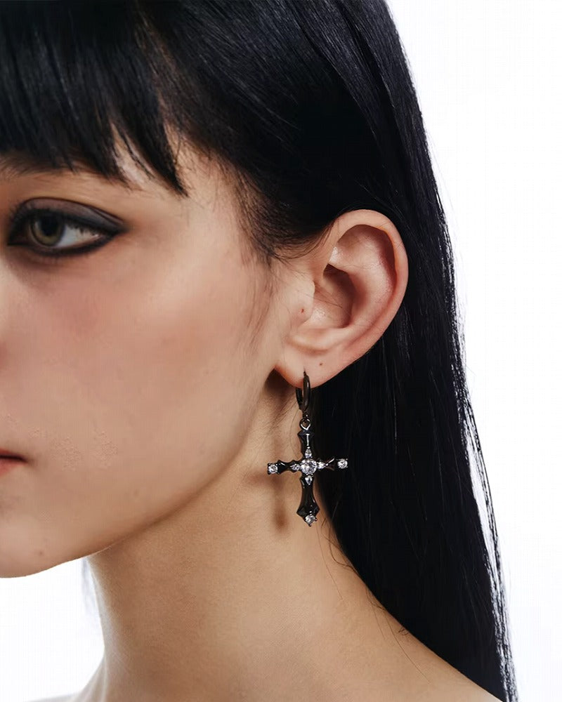 Divine Prayer Cross Earrings
