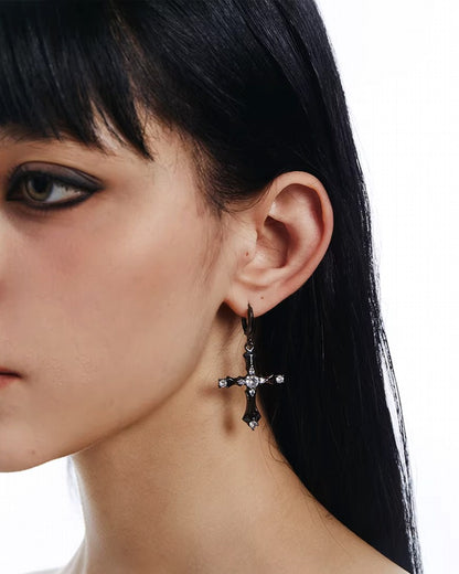 Divine Prayer Cross Earrings