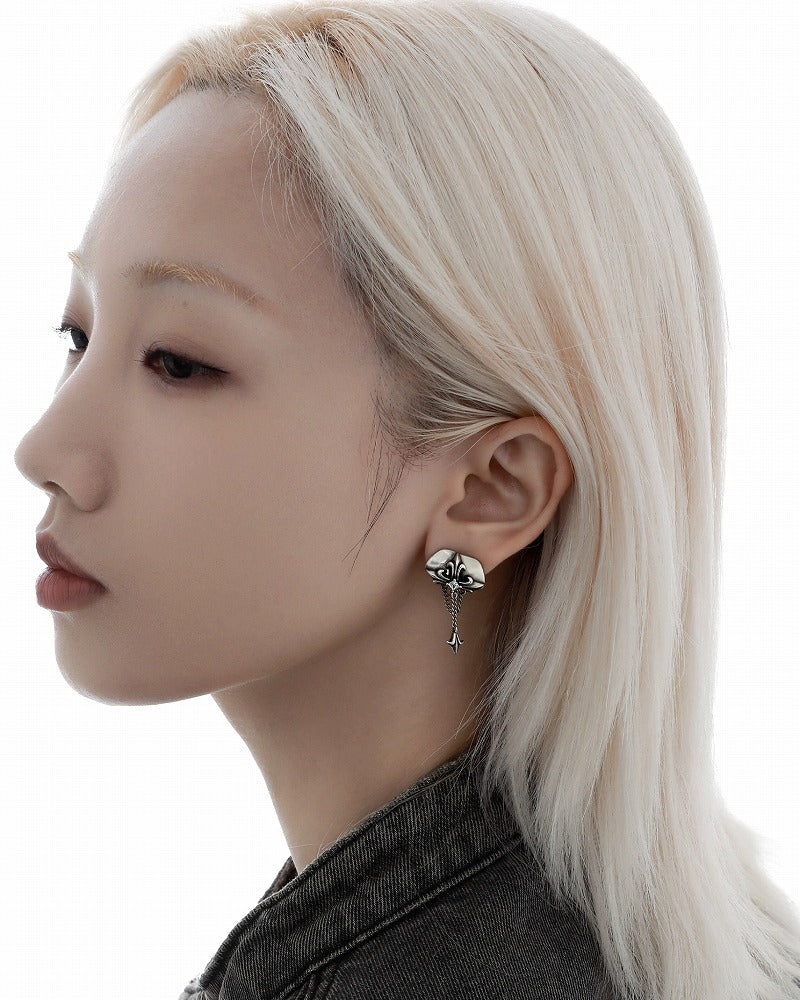 Distressed Iris Tassel  Earrings