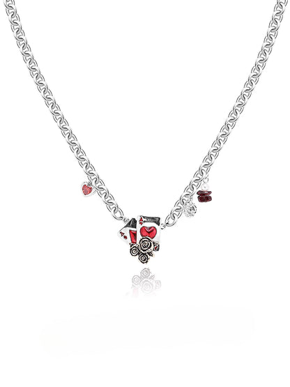 Playing Card Rose Necklace