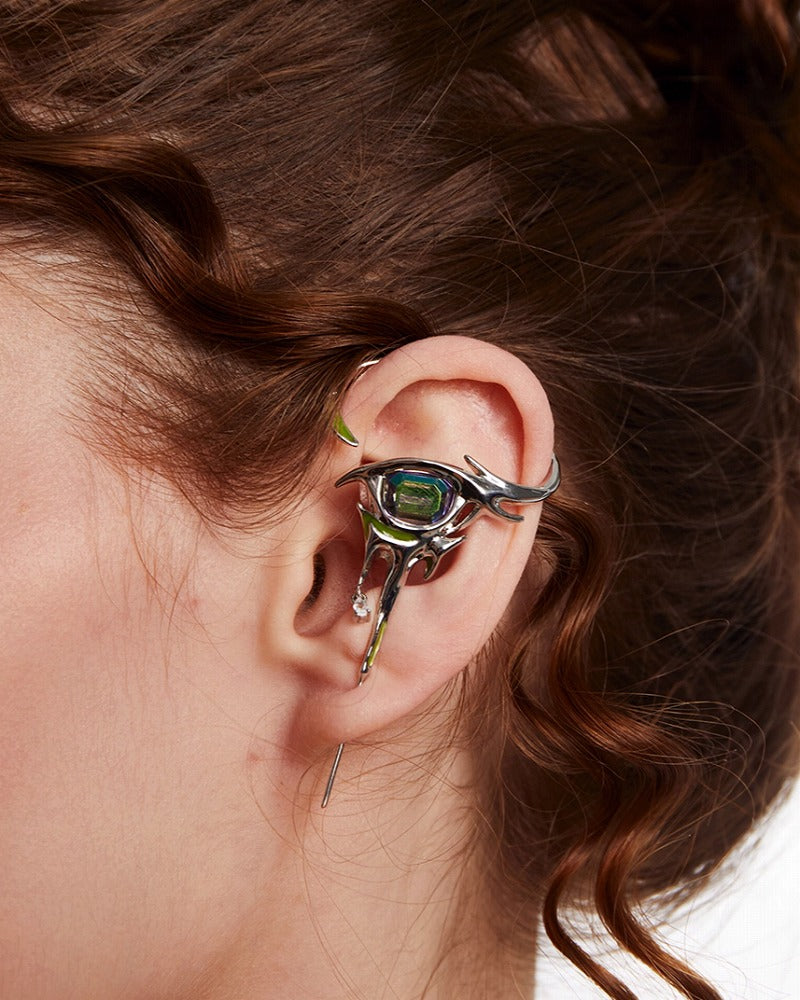 Liao Zhai Green Moonlight Earring 01