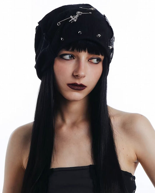 Cross Rivet Knit Hat