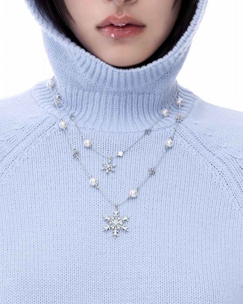 Snowflake Layer Pearl Necklace