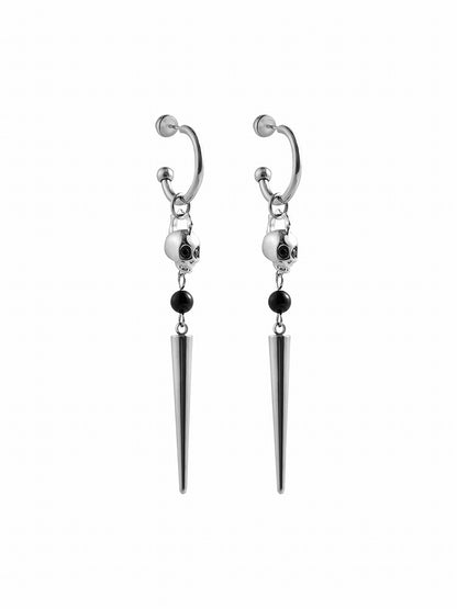 Deep Sea Echo Skull Black Earrings 01