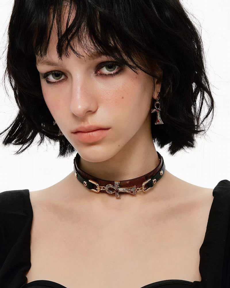 Key of Life Cross Choker 02