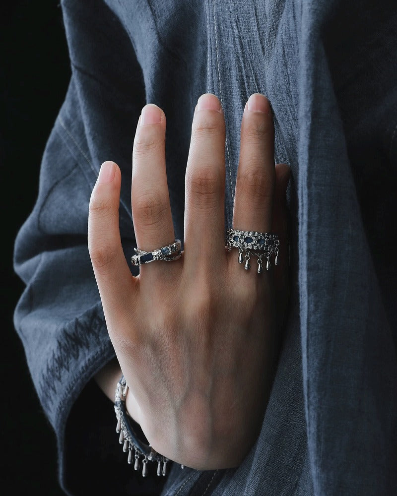 NG 1STXULIE "Miao" sterling silver ring, niche design new Chinese Miao women's jewelry, 925 open index finger ring