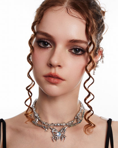 Butterfly Leap Layer Necklace 01