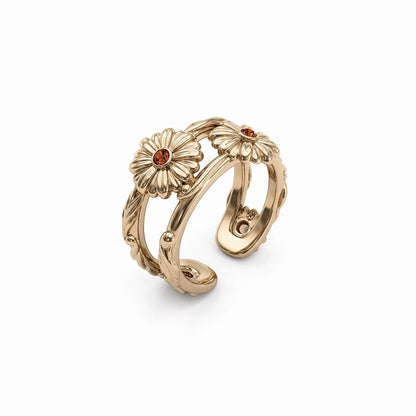 Daisy In the Heart Open Ring