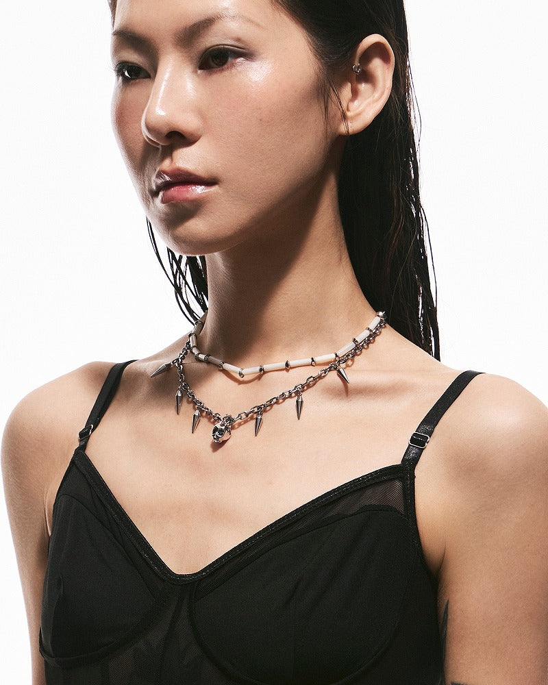 Deep Sea Echo Skull Layer Necklace