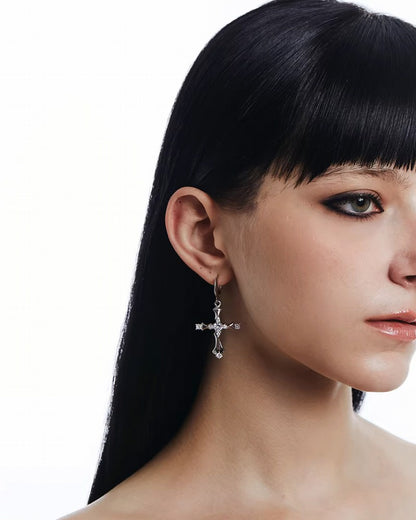 Divine Prayer Cross Earrings
