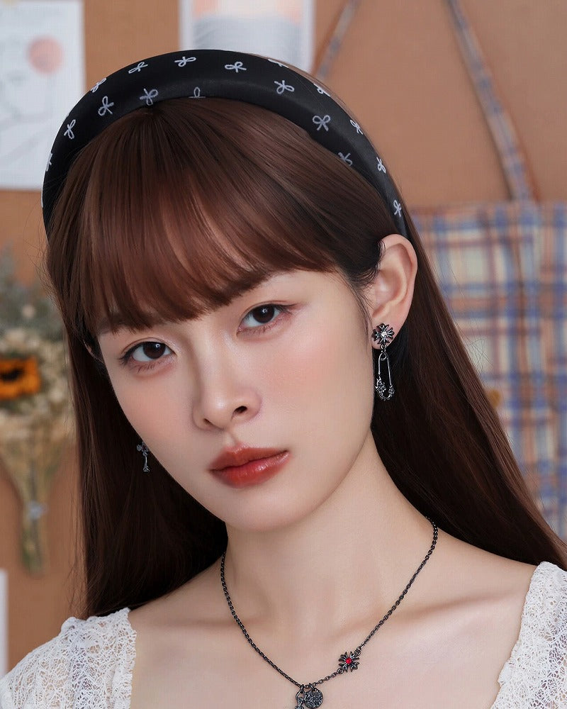 Dark Night Holy Cross Asymmetrical Earrings