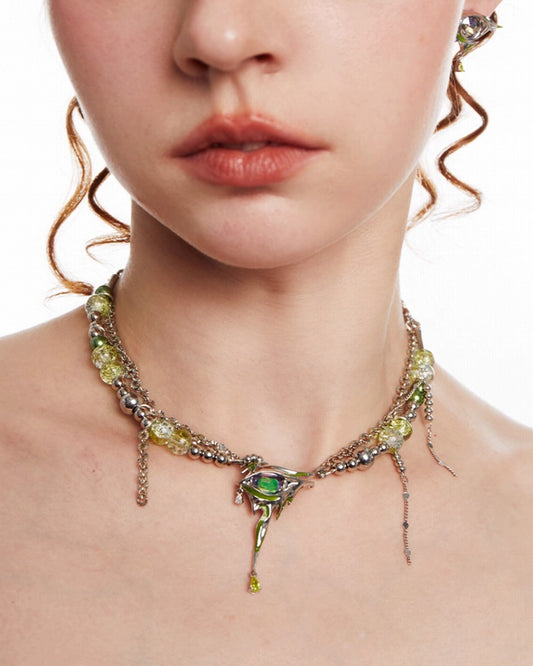 Liao Zhai Green Moonlight Necklace 02