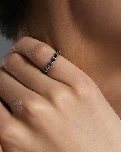 Mini Punk Skull Black Ring