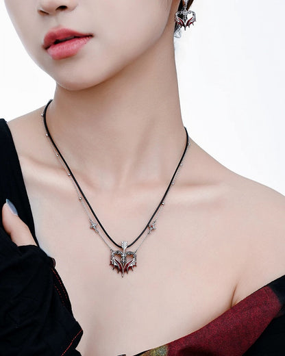Basic Angel & Devil Wing Heart Necklace