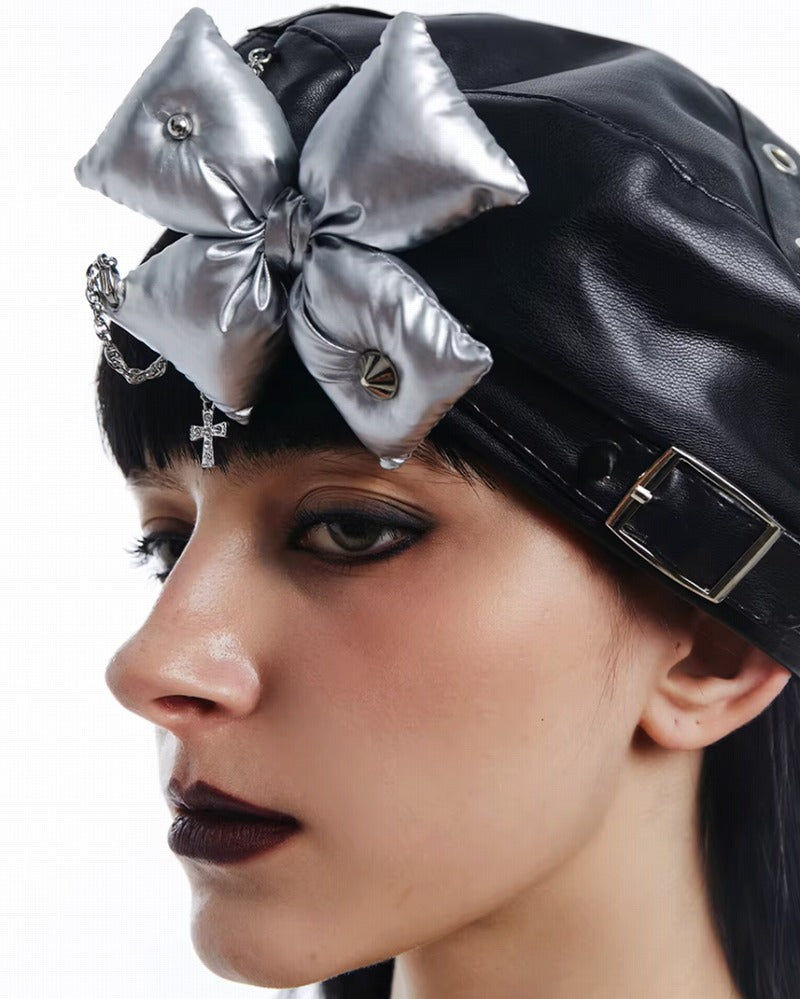 Bow Cross Retro Beret