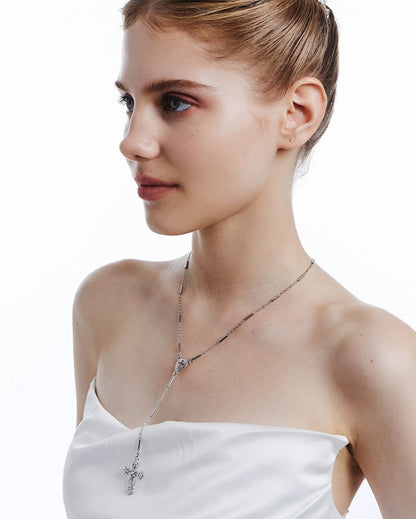 Venus Cross Tassel  Necklace