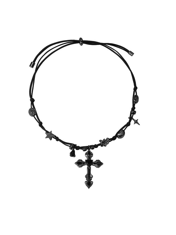 Cross Heart Dark Necklace