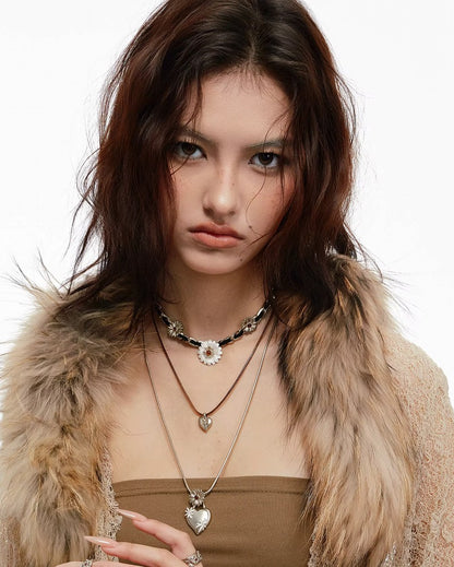 Daisy In the Heart Layer Necklace