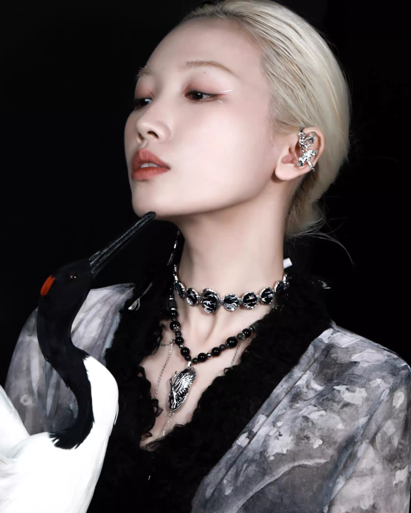 Floating Crane Tassel Necklace