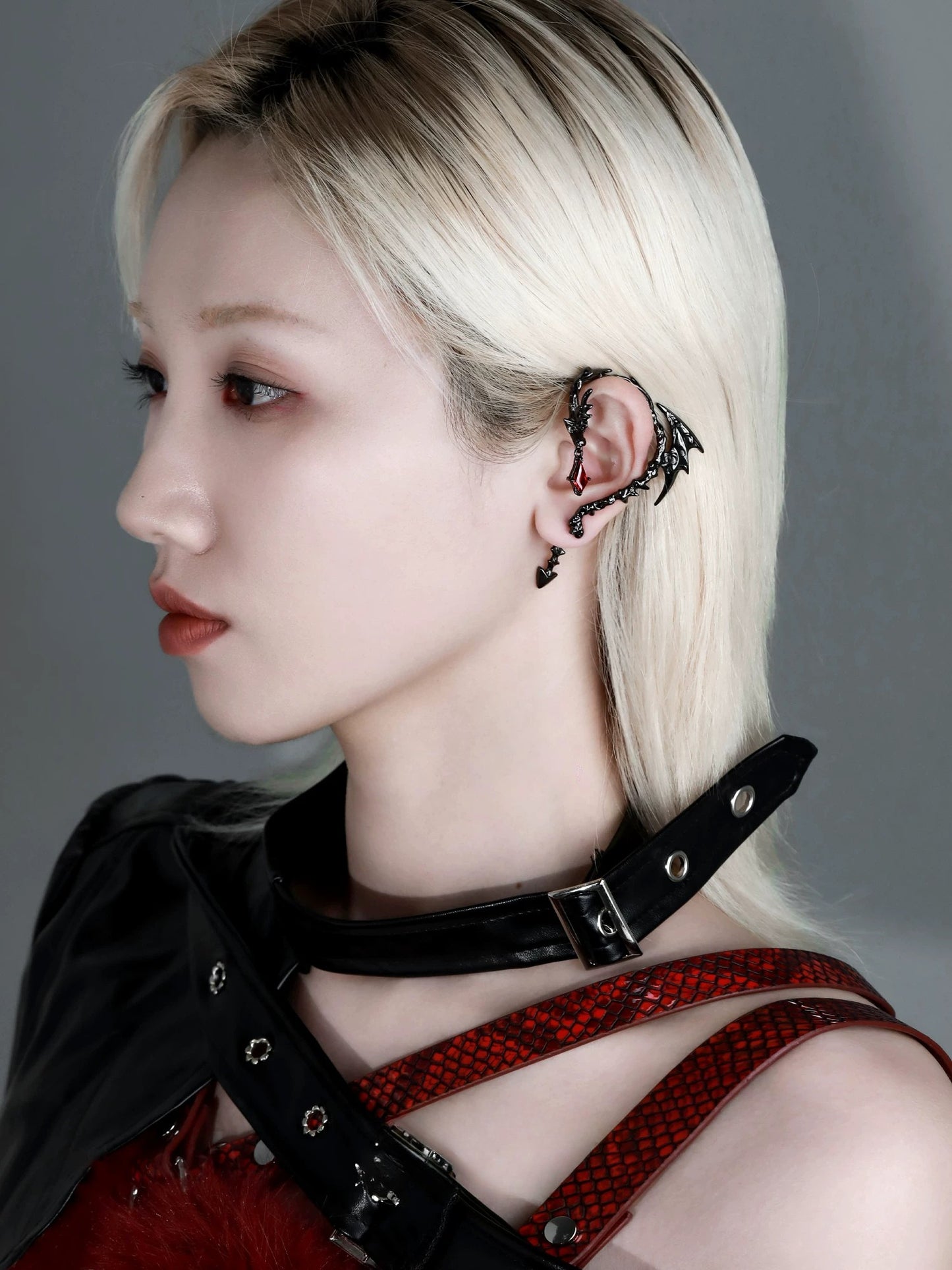 Flame Hell Dragon Bone Earrings