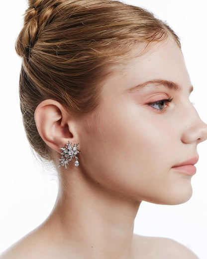 Winter Love Song Snowflake Earrings