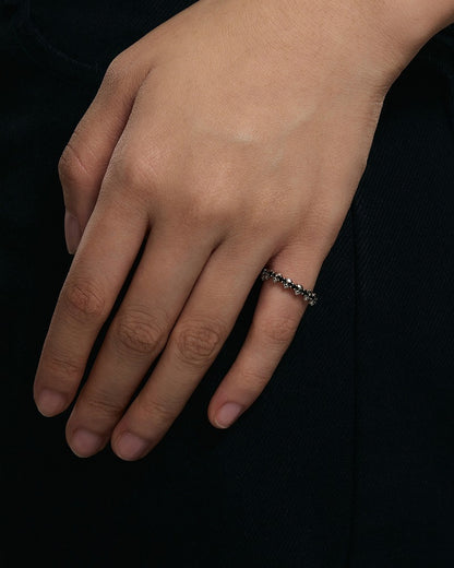 Mini Punk Skull Black Ring