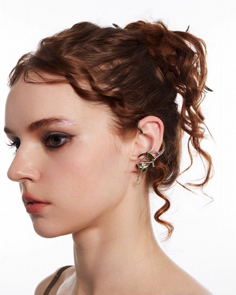 Liao Zhai Green Moonlight Earring 03