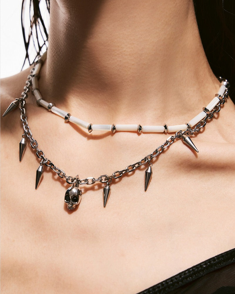 Deep Sea Echo Skull Layer Necklace