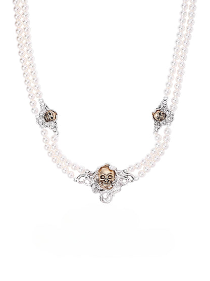 Skull Undead Pearl Choker