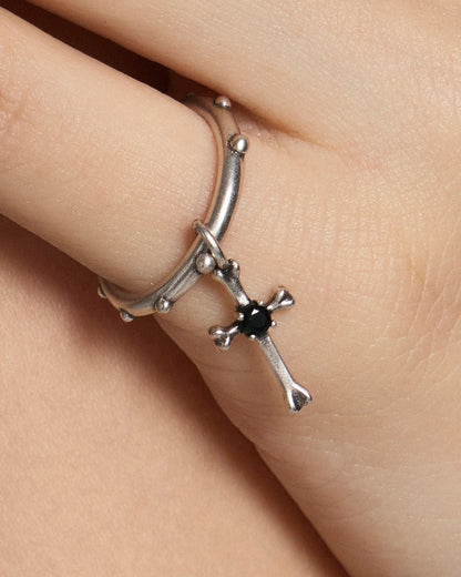 Mini Punk Cross Tail Open Ring
