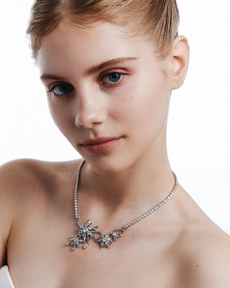 Winter Love Song Snowflake Necklace 02