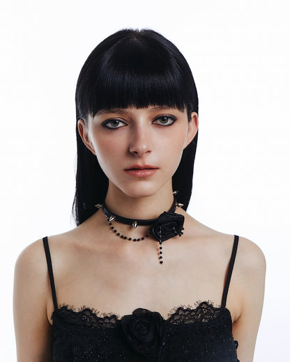 Thorn Rose Black Tassel Choker
