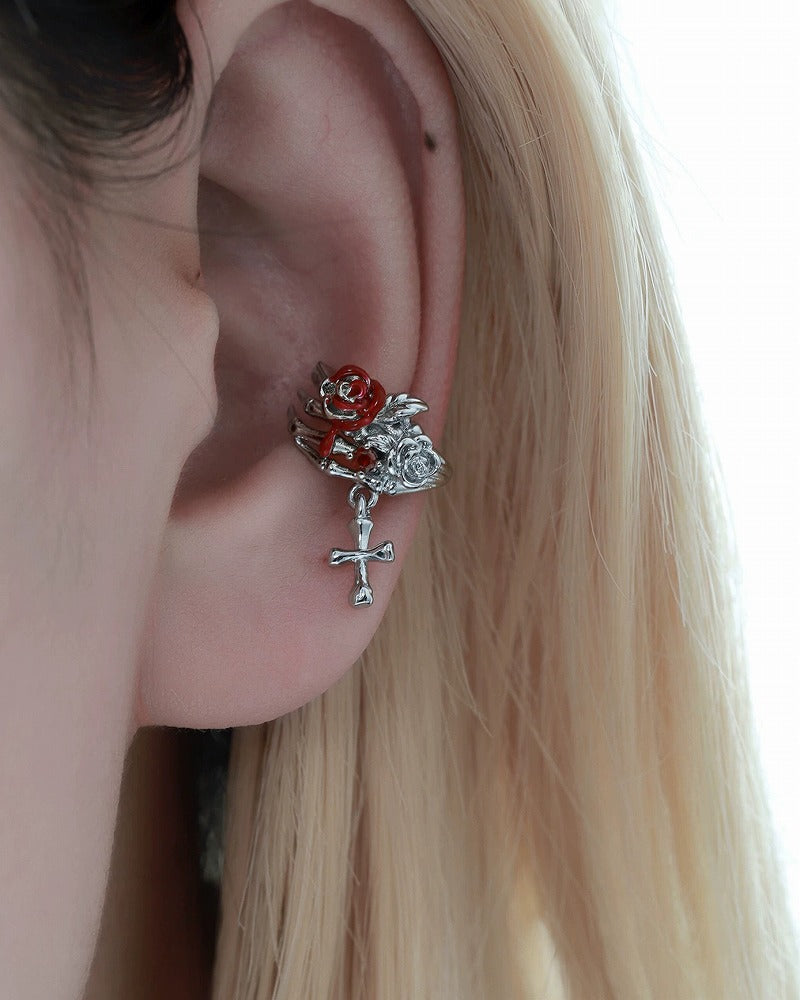 Skeleton Dark Rose Asymmetrical Cuffs