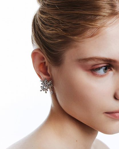 Winter Love Song Snowflake Earrings