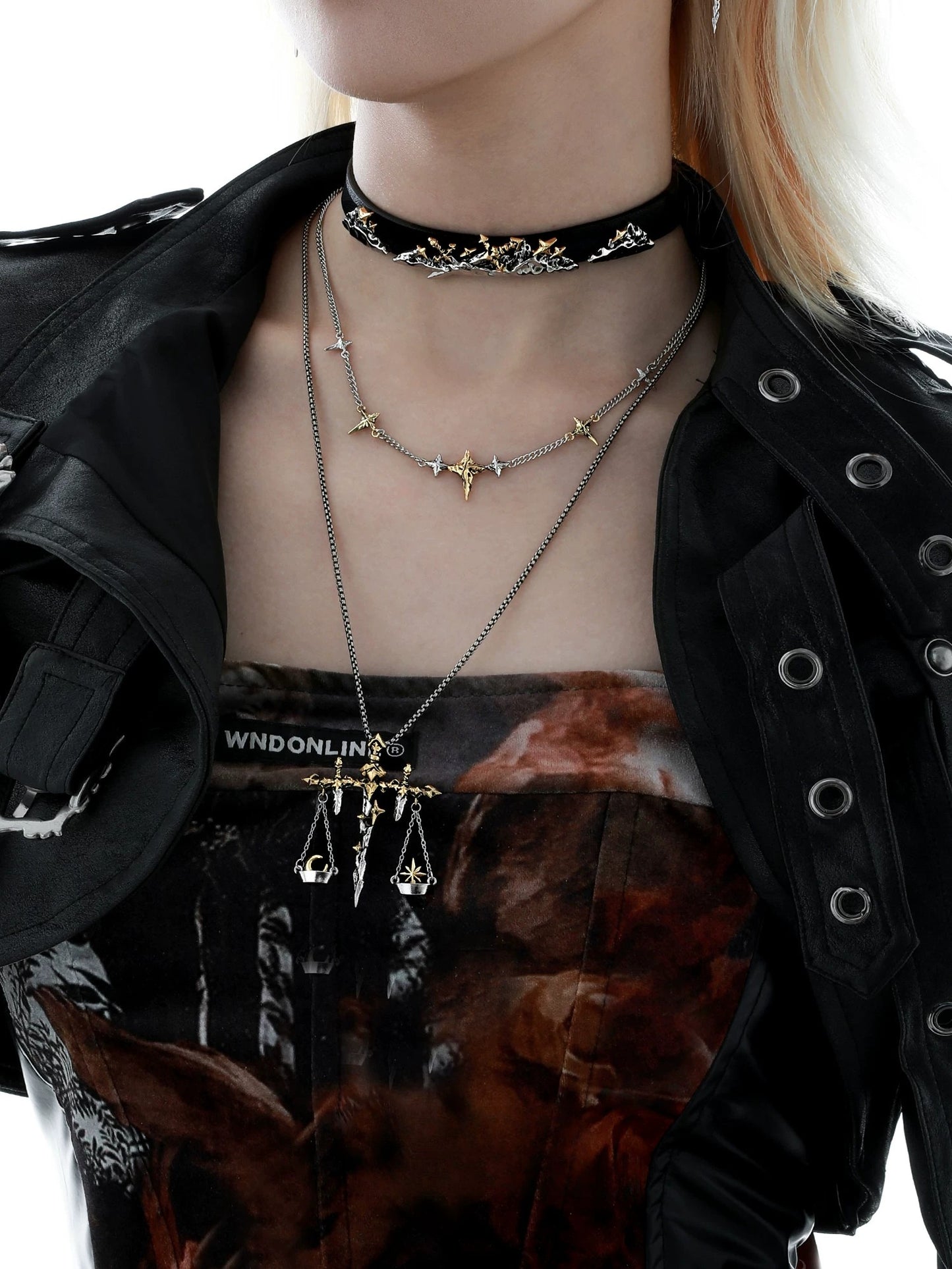 Knight Sword Double-Layer Necklace